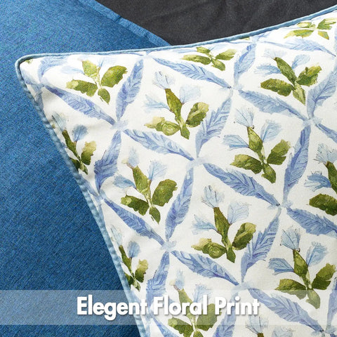 Outdoor Floral Pillow Covers Waterproof 20x20 Blue Green Canvas Polyester With PU Coating For Garden Patio Couch And Poolside Boho Farmhouse Decor Vibe For Indoor And Outdoor Use Weather Resistant Easy Care, blue-green floral print on couch