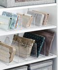 Divided Purse Organizer For Closets And Dressers, 5 Compartments To Neatly Stash Purses, Clutches, Wallets, And Accessories