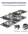 Heavy Gauge Steel Construction, Heavy Duty Garage Wall Shelves 2 Pack 24 By 72 Inch Mounted Shelving Set Holds Up To 1400 Lbs Total Black Classic Series Durable Powder Coat Finish Beefy Built For Garage Organization And Heavy Load Storage.