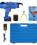 Electric Rebar Tier Gun For 8mm To 34mm Ties, Automatic Tie Tool That Cuts The Grunt Work With A 12V Battery, lightweight, blue