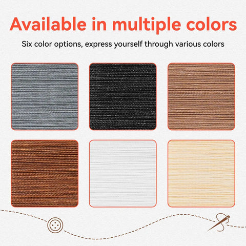 Pro Grade Leather Sewing Kit With Waxed Thread, 6 color spools, available in multiple colors, for leather and canvas projects