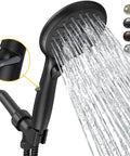 7 Setting Handheld Shower Head With On Off Pause Switch For No Fuss Water Control High Pressure 4.8 Inch Shower Head