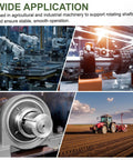 Two Pack KP000 Pillow Block Bearing Set Self Aligning Flange Mount Three Eighths Inch Shaft Size 10mm Inner Diameter Zinc Alloy