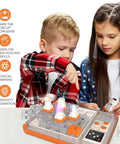 Ultimate STEM Electronics Kit for Kids: 500+ Circuit Projects, Safe Kid Friendly Parts, QR Guided Step by Step Guides, RGB Lights, Fan, Music, and Bonus Projection for Ages 5 and Up; kids building circuits