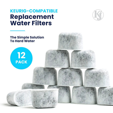 12 Pack Universal Replacement Filters For Coffee Machines Using K Cups, Fits Most 2.0 And Older Brews, Easy Install, Compatible With K Cafe, K Classic, K Elite, K Supreme, And More, Keeps Your Brew Fresh And Flavorful