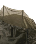 Ultralight Camping Sleeping Bag With Left Or Right Zip Compact Travel Ready Breathable Liner in olive green fabric close-up