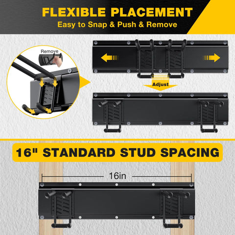Wall Mount Garage Tool Organizer With 48 Inch Rails And 7 Adjustable Beefy Heavy Duty Hooks Garden Tool Organizer 10 Pack Carries 440 Lbs Heavy Duty Garage Storage Rack For Yard Shed Easy To Install