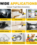 Wide applications of Professional 3000W Steam Cleaner With 3.5L Tank for car, hotel, kitchen, and toy cleaning.