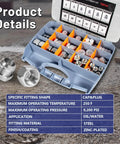 All In One Pro Grade Heavy Duty 72 Piece Hydraulic JIC Plug And Cap Kit With 37 Degree Flare Fittings Carbon Steel Hose Caps And Plugs For Industrial Use Covering Sizes From 4 To 16 displayed open with fittings visible