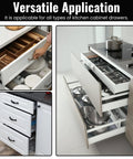 Alt Tag: Top Shelf Kitchen Drawer Guide Rollers With Reinforced Steel Brackets And Tough Nylon Wheels For Smooth As Butter Sliding Cabinet Operation Repair Kit Pack Of Four shown in versatile kitchen cabinet drawers for smooth operation.