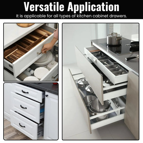 Alt Tag: Top Shelf Kitchen Drawer Guide Rollers With Reinforced Steel Brackets And Tough Nylon Wheels For Smooth As Butter Sliding Cabinet Operation Repair Kit Pack Of Four shown in versatile kitchen cabinet drawers for smooth operation.