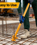 Heavy Duty Manual Rebar Bender Tool For 5/8 Inch Steel Bar And Rope Bending With Anti Skid Grip Sleeve Gloves Perfect For DIY Construction Projects And Industrial Welding Tasks Built To Last in use on construction site.