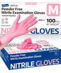 Professional Nitrile Exam Gloves Medical Grade 3.5 Mil Powder Free Food Safe Disposable Gloves For Cleaning And Esthetician Use Rose Quartz 100 Pcs Medium