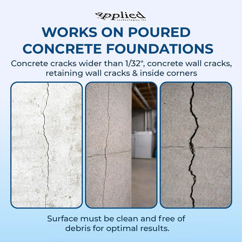 10ft Peel Paste Foundation Crack Repair Kit With Surface Ports And 300 Polyurethane Foam for concrete wall cracks.