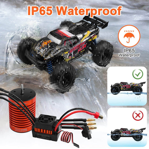Beefed Up 1/10 Scale Brushless RC Motor And 60A ESC Combo With 4370KV F540 Sensorless Motor, Programming Card, IP65 Waterproof And Dustproof for off-road RC truck