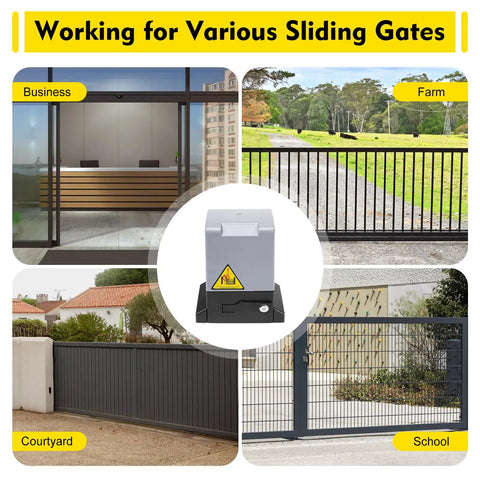Heavy Duty Automatic Sliding Gate Opener Kit With 750W AC Motor And Two Remotes for various sliding gates with safety features