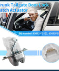 Plug And Play Rear Liftgate Door Lock Actuator For Subaru Crosstrek 2014 To 2023 Heavy Duty Tailgate Latch Motor side view with electrical connector.