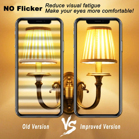 Comparison of old vs improved E12 LED Candelabra Bulbs 6W Warm White 2700K 550LM Replaces 60W Halogen Edison Screw Small Base