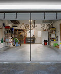 Roll Up Garage Door Screen 14x7 Ft Fit Up To 14x7 Ft Wind Resistant Polyester Mesh installed on garage