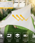 Waterproof Sun Shade Sail With Ninety Five Percent UV Block Canopy installed over garden, showing waterproof and UV protection.