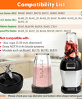 7 Fins Extractor Blade Replacement Kit With Gasket Hook And Cleaning Brush For 4 Inch Cup Blenders, Easy Install, compatibility chart