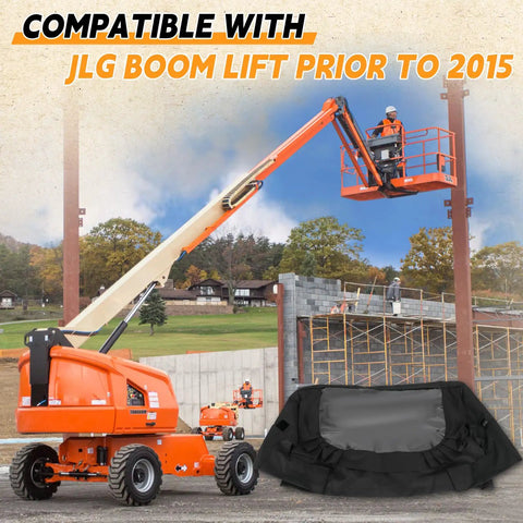 Tough As Nails 600D Control Panel Cover For JLG Boom Lifts Pre2015 Heavy Duty Weatherproof Custom Fit shown over controls.