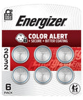 Energizer Top Shelf 3V Lithium Coin Cell Battery Pack CR2032 Six Count Bundle, secure design for electronics and medical devices.