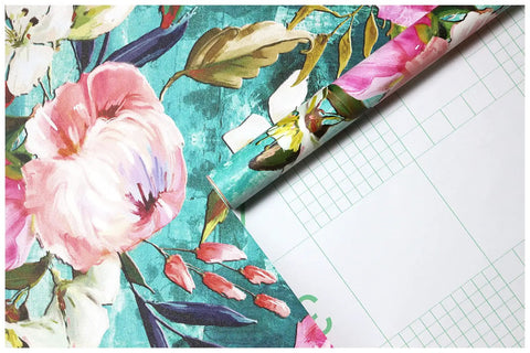 Easy Peel And Stick Floral Wallpaper Teal And Pink For Bedroom And Nursery Removable Textured Wall Cover No Mess Install