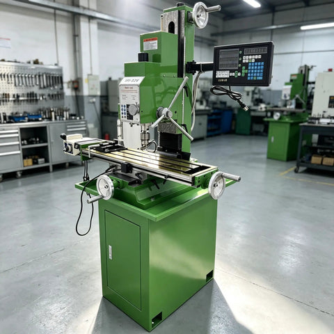 Techtongda 8x33 Inch Metal Milling Machine With 2HP Brushless Motor For 110V Power featuring precision 3-axis digital readout system.