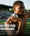 Athlete holding Stainless Steel Shot Put For Competition Grade Training, 16lb Precision Balanced Ball, ready for throw