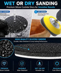 Top Shelf Drill Polishing Kit With 662 Pcs Sanding Discs And Buffing Pads for wet and dry sanding with premium silicon carbide discs.