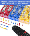840 Piece Insulated Wire Connectors Kit With Mixed Butt Ring Fork Spade Bullet Quick Disconnects, Crimp Terminals