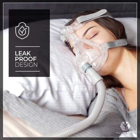 Woman using Universal 19mm CPAP Tubing Hose, 6 Foot Long, 72 Inches, 22mm End Connectors On Both Ends, Fits Most Masks
