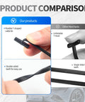 DIY Friendly Double-Sided Nylon Universal Cable Tie Buckles 120 Pack shown in flexible T-shaped design comparison