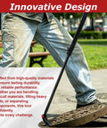 Built Different Heavy Duty 29 To 48 Inch Adjustable Pry Bar With 14 Position 180 Degree Rotating Head Extendable Telescoping Crowbar For Mechanics And Tough Jobs in use, showing the lever action on a manhole cover.