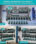 Power Tool Organizer Wall Mount With 200 Lb Capacity, Heavy Duty Metal Rack For Garage, Holds Eight Drills And Tools
