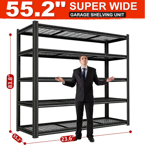Heavy Duty Adjustable Industrial Steel Shelving Unit With Six Tier Storage Rack Built Tough To Handle The Heavy Lifting Holds Up To 4728 Pounds Rock Solid Black Finish For Your Garage