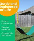 Heavy Duty Swing Seat Replacement Kit With Chains For Outdoor Swing Sets Backyard Playground Accessories Green 1 Pack