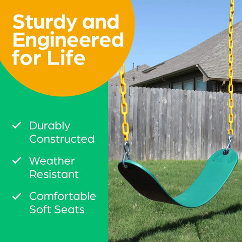 Heavy Duty Swing Seat Replacement Kit With Chains For Outdoor Swing Sets Backyard Playground Accessories Green 1 Pack