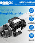 Above Ground Pool Pump 0.3 HP Hydro Flo Motor, 2220 GPH, 3450 RPM, 30 Ft Water Lift on poolside