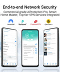Image of three smartphones with VPN service logos for "Beast Speed WiFi 7 Router With Dual Band And Dual WAN Up To 3600 Mbps Mesh Ready"