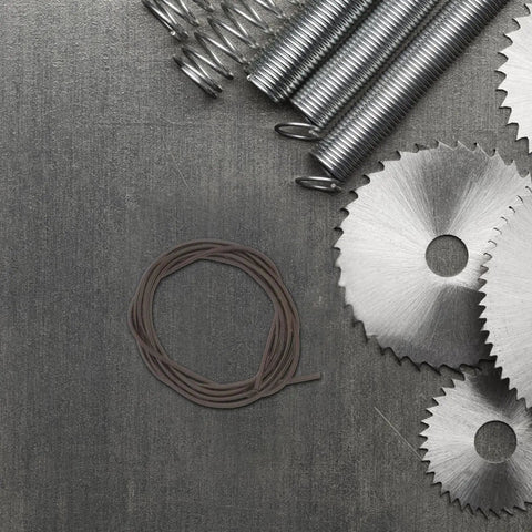 Heavy Duty Manganese Steel Mechanical Extension Coil Spring Wire Kit for induction heaters, with coiled wire and saw blades