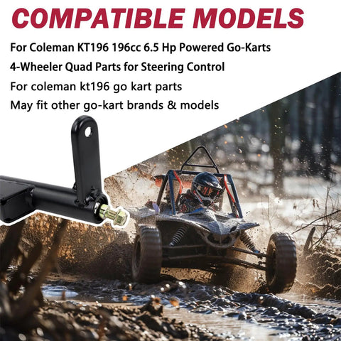 Left And Right Spindle Steering Knuckle For KT196 CK196 T KT194 196cc 6.5 Horsepower Go Karts with compatible models listed