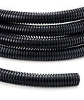 Premium Split Wire Loom Tubing 3/8 Inch By 10 Feet, Tough Cord Protector and Cable Wrap for your garage or shop rides in black.
