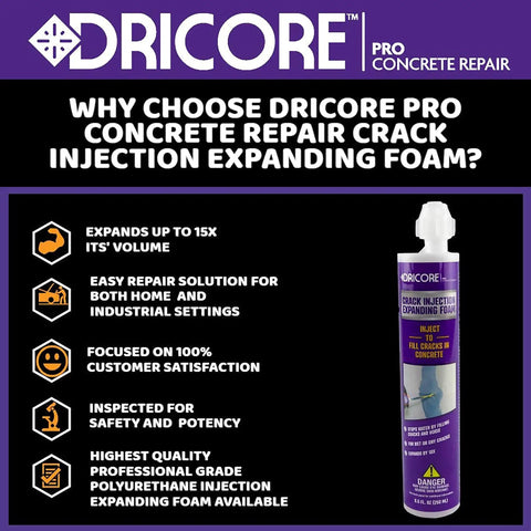 DIY Friendly Pro Grade Concrete Crack Injection Kit For Foundations Walls And Basements 5 Feet Long Injectable Filler