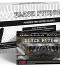 Heavy Duty Black Nitrile Gloves, 8 Mil Industrial Strength, Raised Diamond Texture For Workhorse Traction On Greasy Tools, Latex Powder Free Work Gloves, Case Of 1000, Large shown in packaging and on hand.