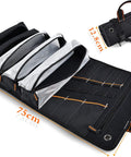 Roll Up Tool Organizer Bag For Mechanics, Electricians, And Bike Riders, 13 Pockets With 5 Large Zip Bags, 7 Wrench Pouches open view
