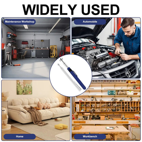 Dual Telescoping Magnetic Pickup Tool Set With 2Lb And 8Lb Magnets in workshop, garage, home, and workbench settings