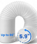 Portable AC Exhaust Vent Hose 80 Inch Long 5.9 Inch Diameter Universal Replacement With Anti Clockwise Thread For Most Portable Air Conditioners No Coupler Needed