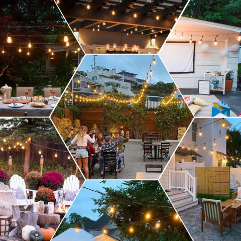 Safe 12V LED Outdoor String Lights For Patios And Pergolas 96 Ft Total With 30 Shatterproof Bulbs Warm White 2200K Ideal Atmosphere
